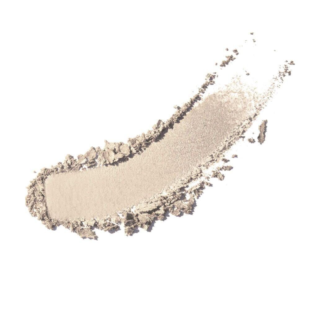 Lichte, glanzende poeder-swirl op witte achtergrond. Productnaam: Artdeco.