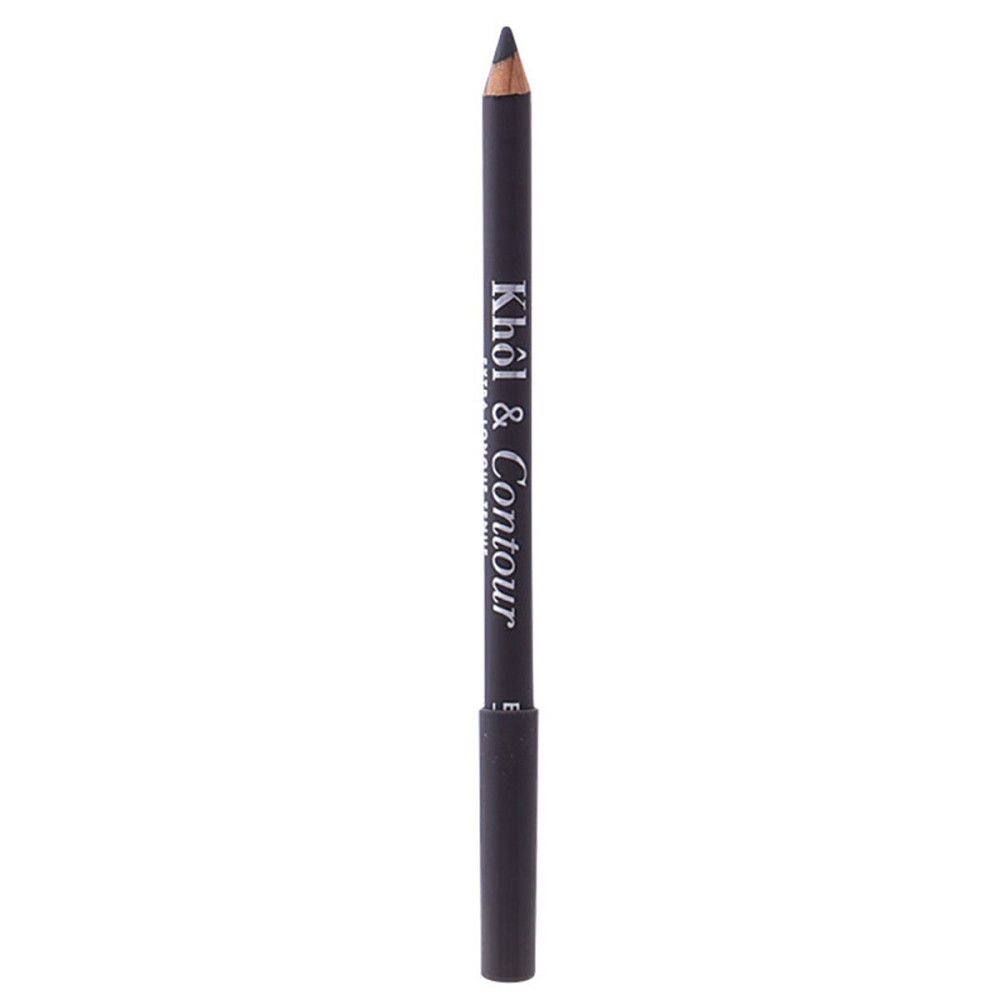 Grijze kohlpotlood met dop. Opschrift: Khol & Contour, Bourjois Paris. Punt geslepen.