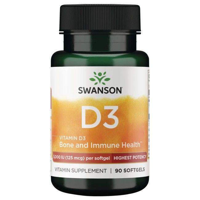 Swanson Health Products Vitamine D3 5 000 UI (125 mcg)