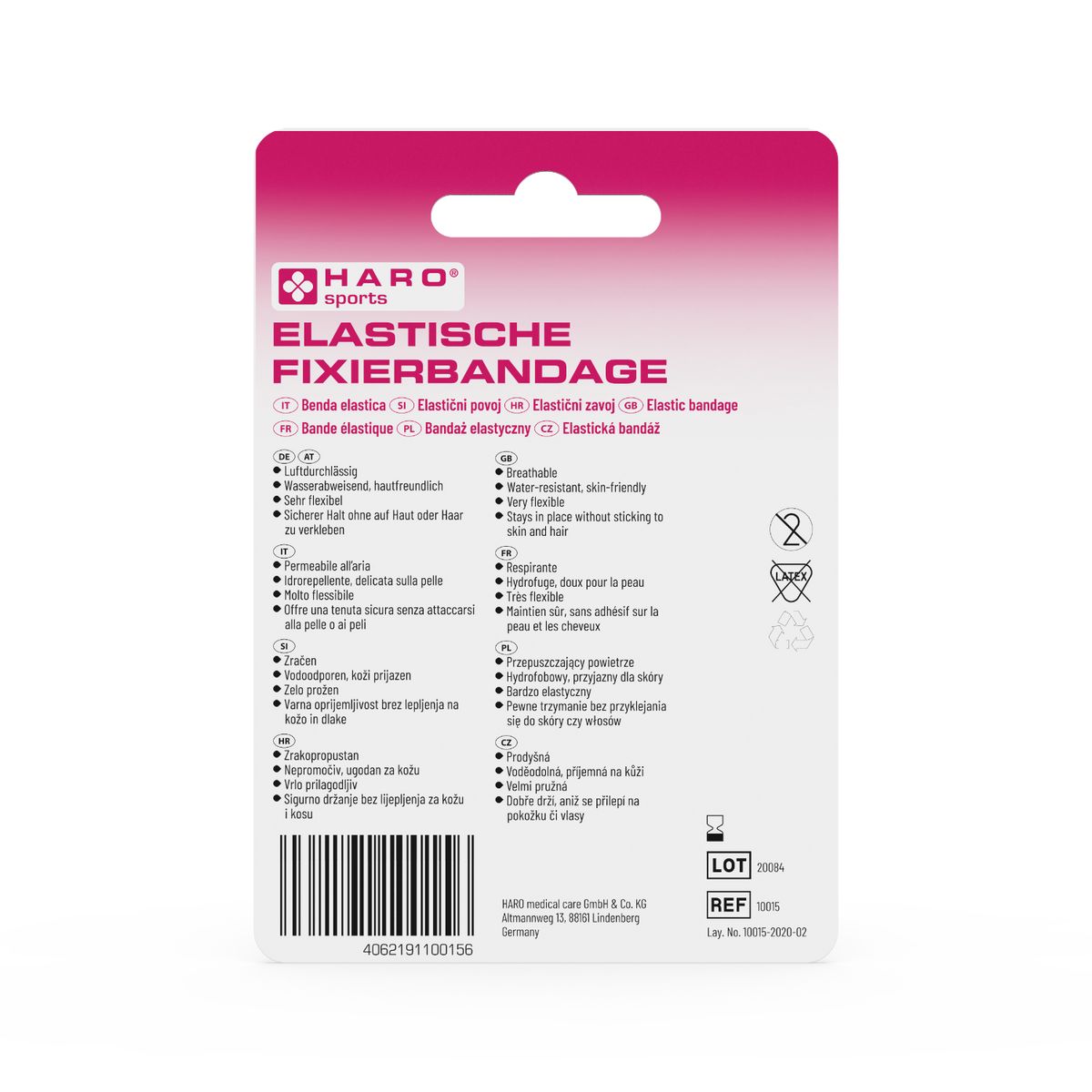 Haro Elastische fixatiebandage – breed - pink