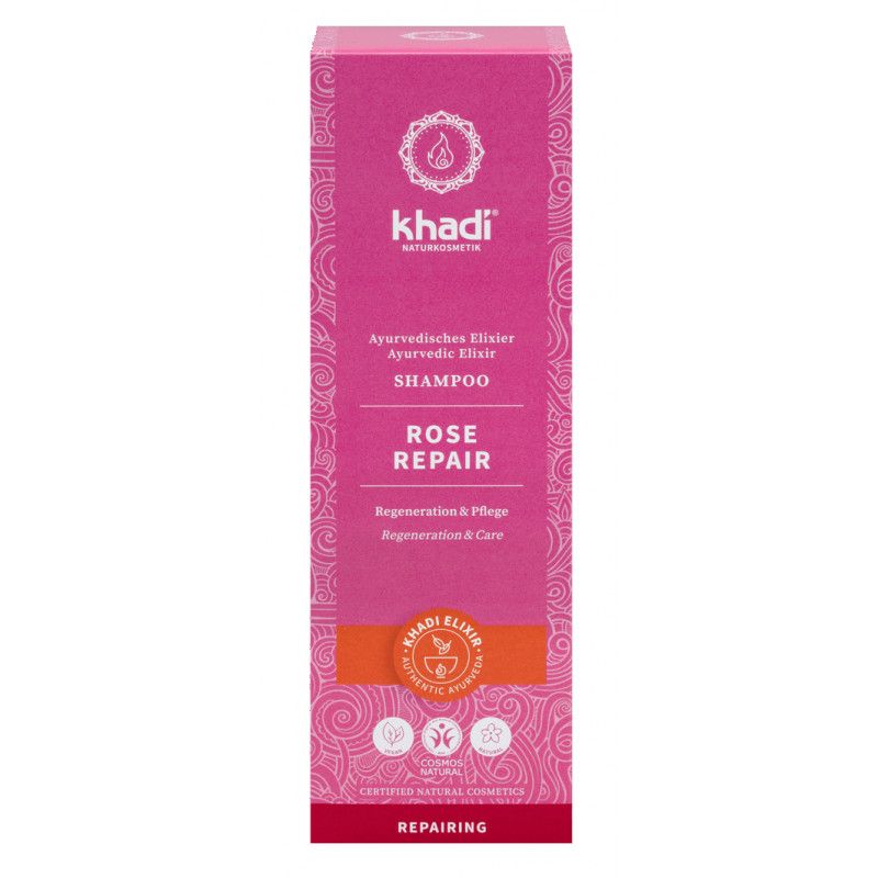 Khadi Natural Cosmetics Ayurvedische Elixir Shampoo Rozenreparatie