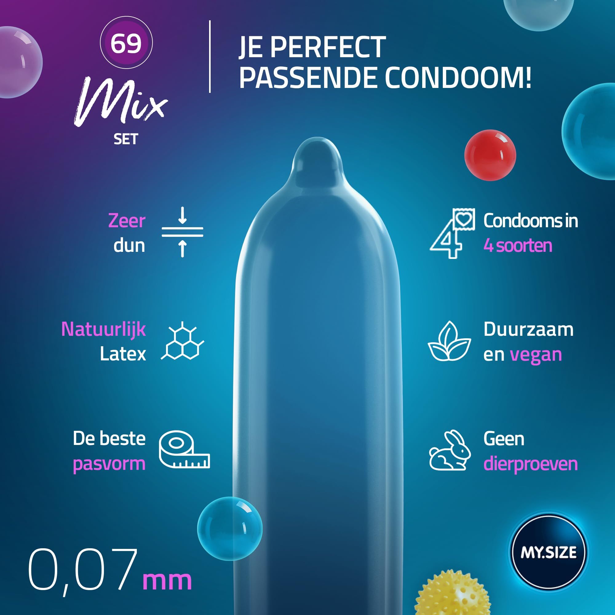 MY.SIZE Mix Condoom Set Maat 7 69mm