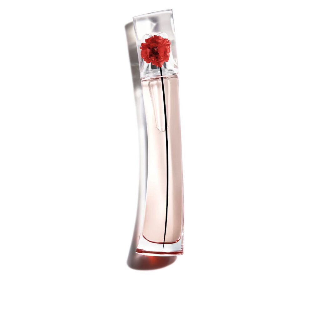 Flacon Kenzo Flower By Kenzo L'Absolue Eau de Parfum avec une fleur rouge dans le bouchon.