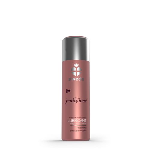 Swede Fruity Love glijmiddel, aardbeienwijn smaak, 50 ml fles.