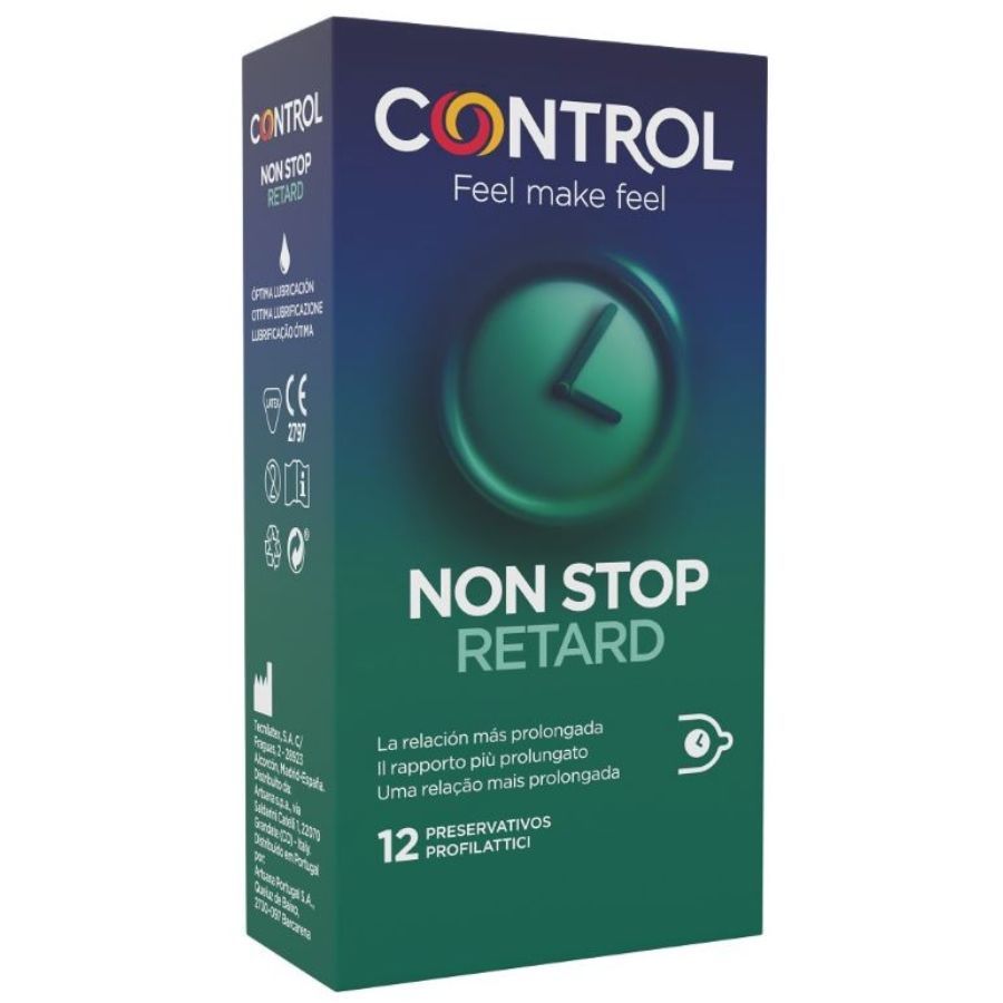Emballage du produit avec nom et logo. Contient 12 préservatifs. Avec marquage CE. Texte en plusieurs langues.