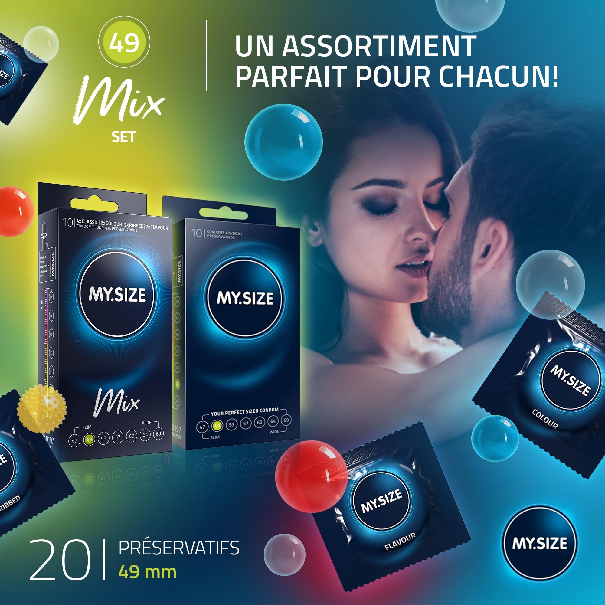 MY.SIZE Mix Préservatif Set Taille 2 49mm