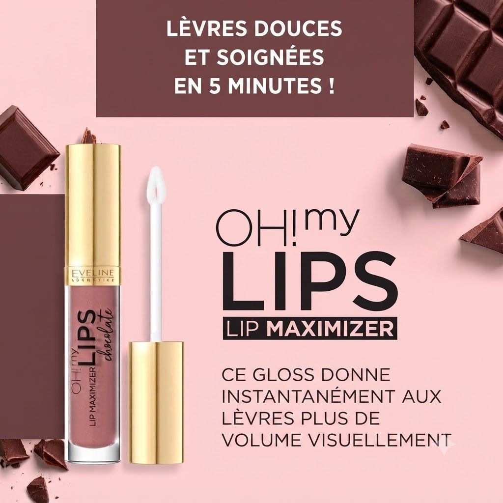 Eveline Oh! my Lips Lip Maximizer couleur chocolat avec applicateur doré.