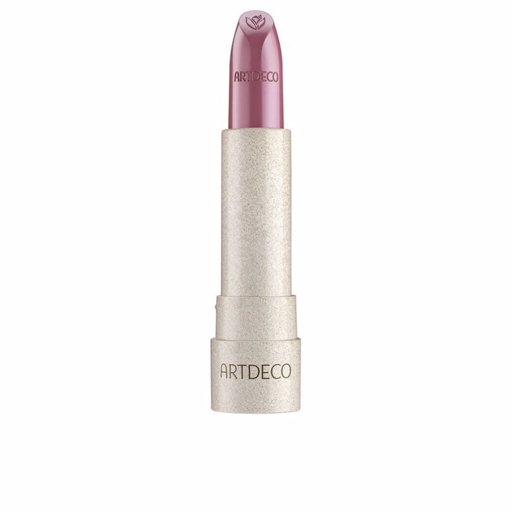 Roze lipstick met beige huls. De tekst ARTDECO is zichtbaar op de huls.