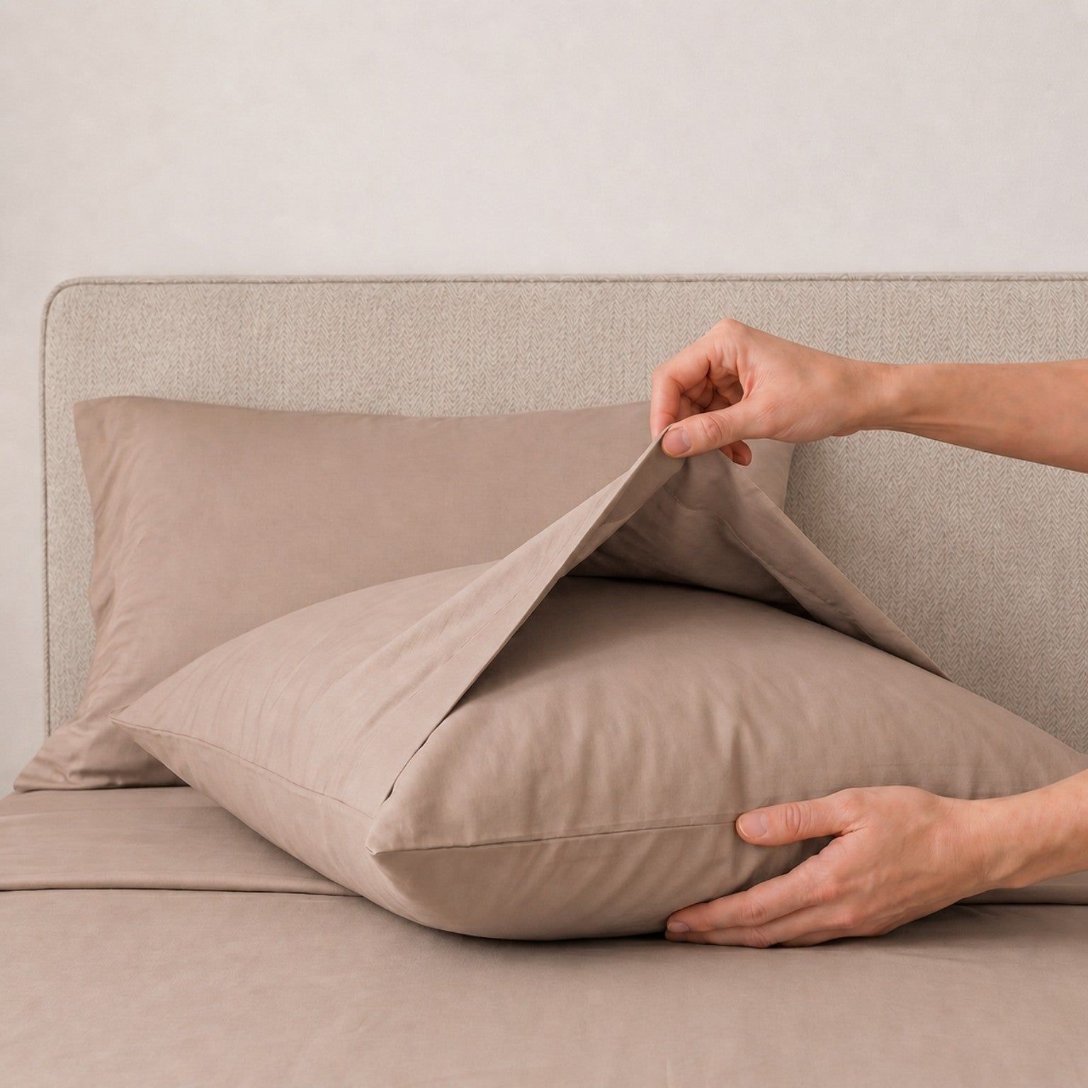 The White Stone Lakenset Eenpersoons 100% Katoen Percal 200 TC Mokka