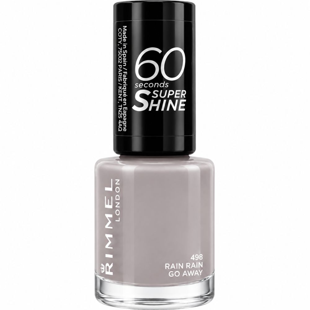 Vernis à ongles Rimmel 60 Secondes Super Shine, couleur 'Rain Rain Go Away'.
