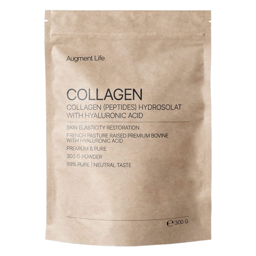 Augment Life collageenpoeder met hyaluronzuur, 300g zakje.