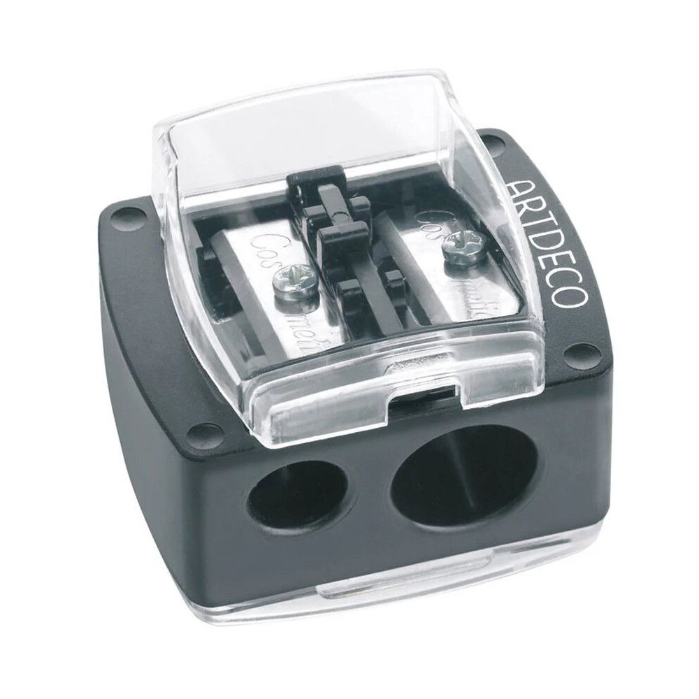 Taille-crayon Duo Artdeco. Taille-crayon noir avec couvercle transparent. Deux ouvertures pour crayons.