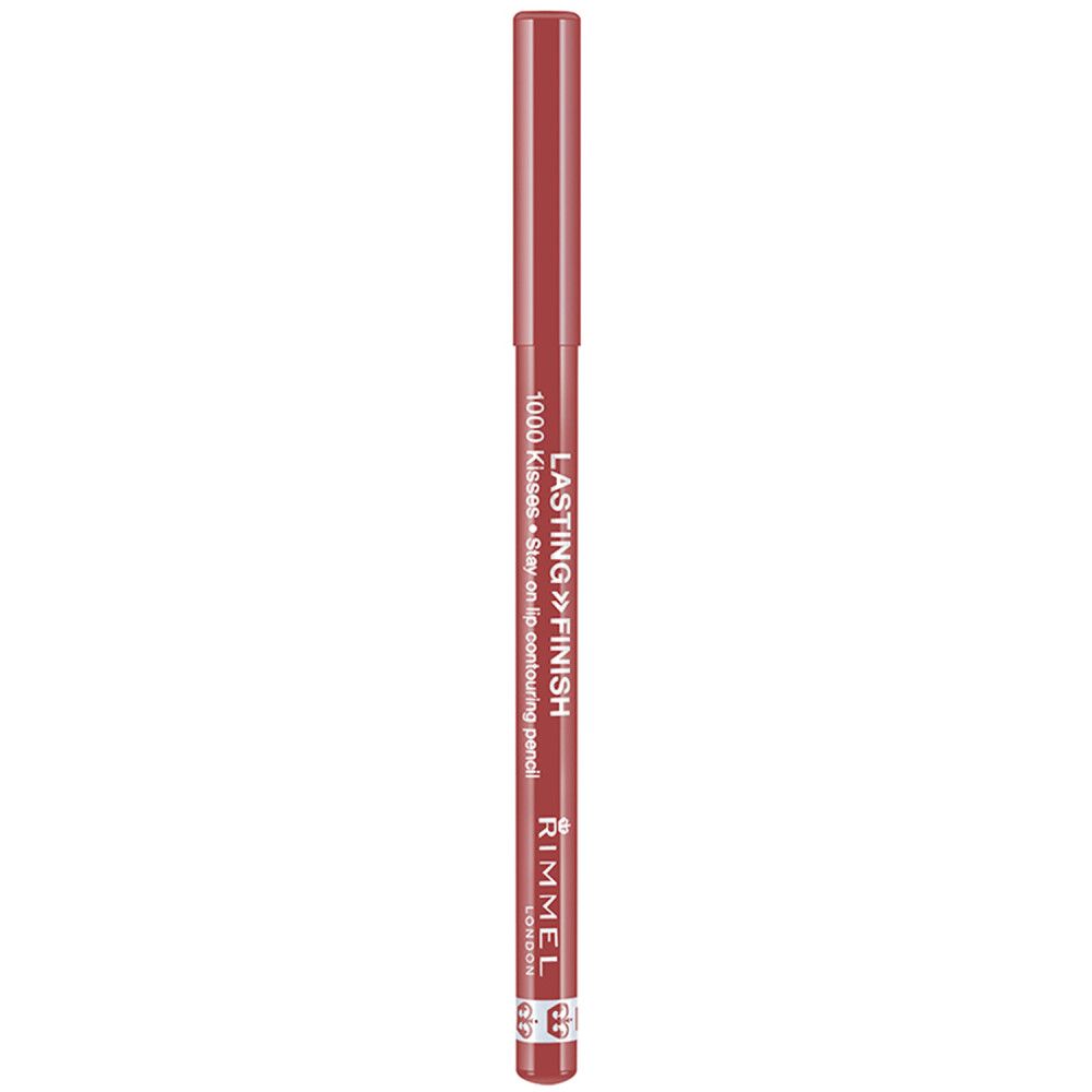 Rimmel Lasting Finish lipliner. Roodbruine kleur. Met product- en merknaam.