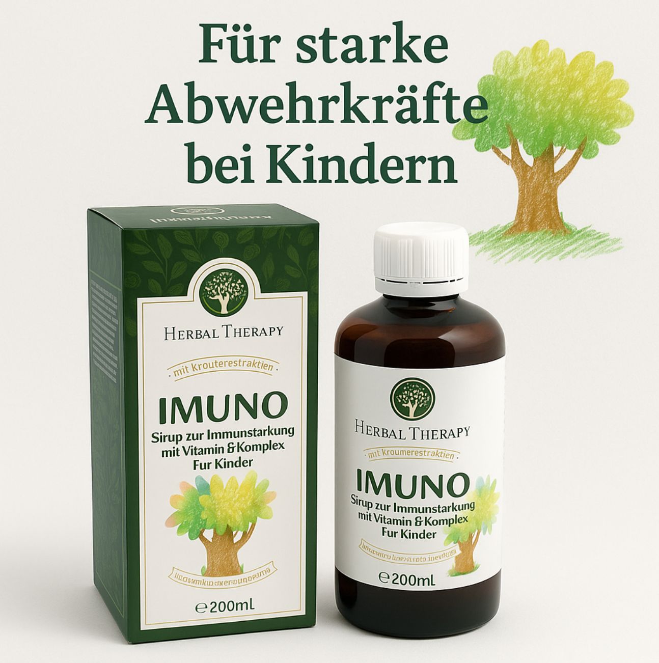 Herbal Therapy Immuunversterkende siroop met vitamine B-complex voor kinderen