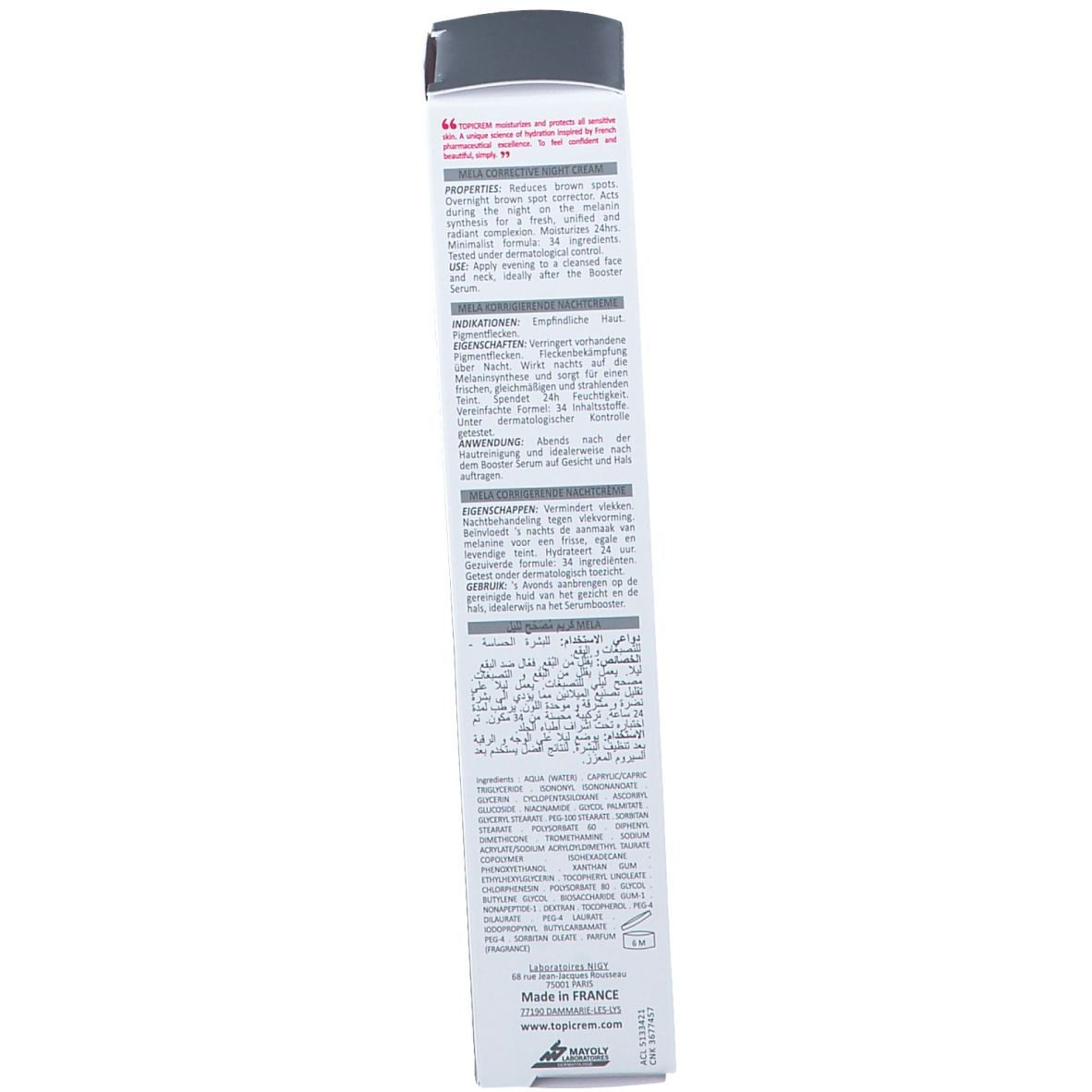 Topicrem Mela Crème Correctrice Nuit