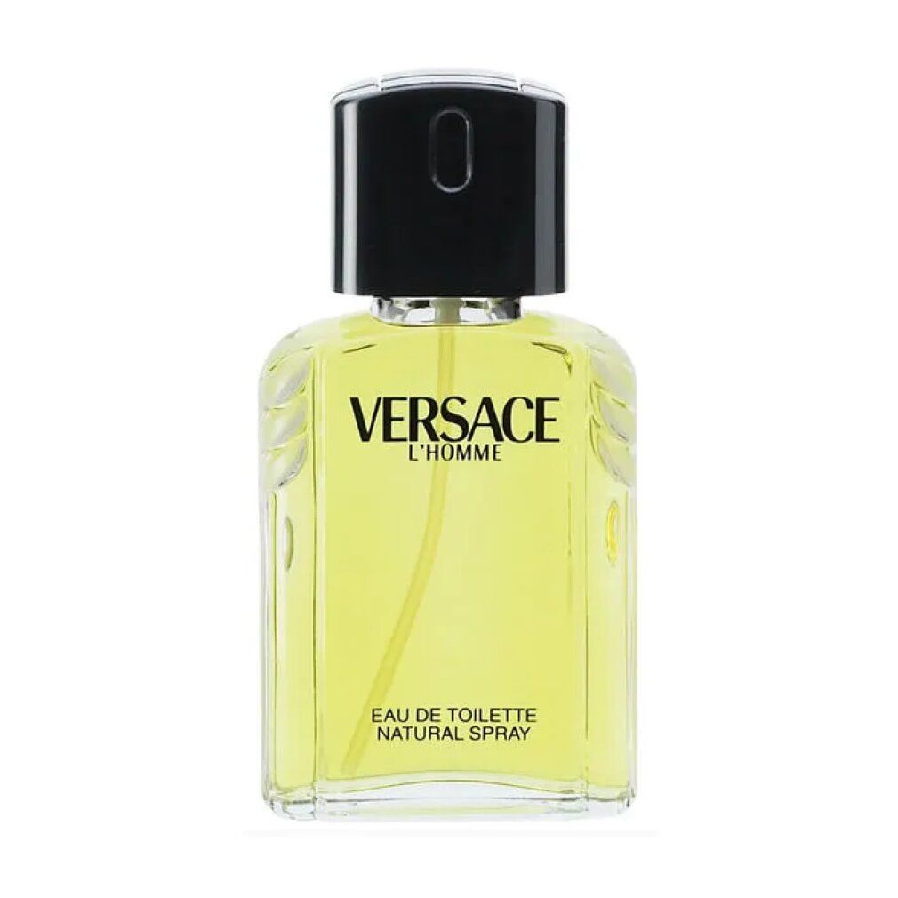 Flacon Versace L'Homme Eau de Toilette avec bouchon noir.