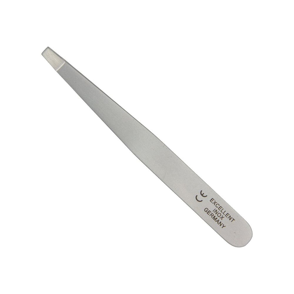 Pince coudée en acier inoxydable avec marquage CE et inscription "EXCELLENT INOX GERMANY".