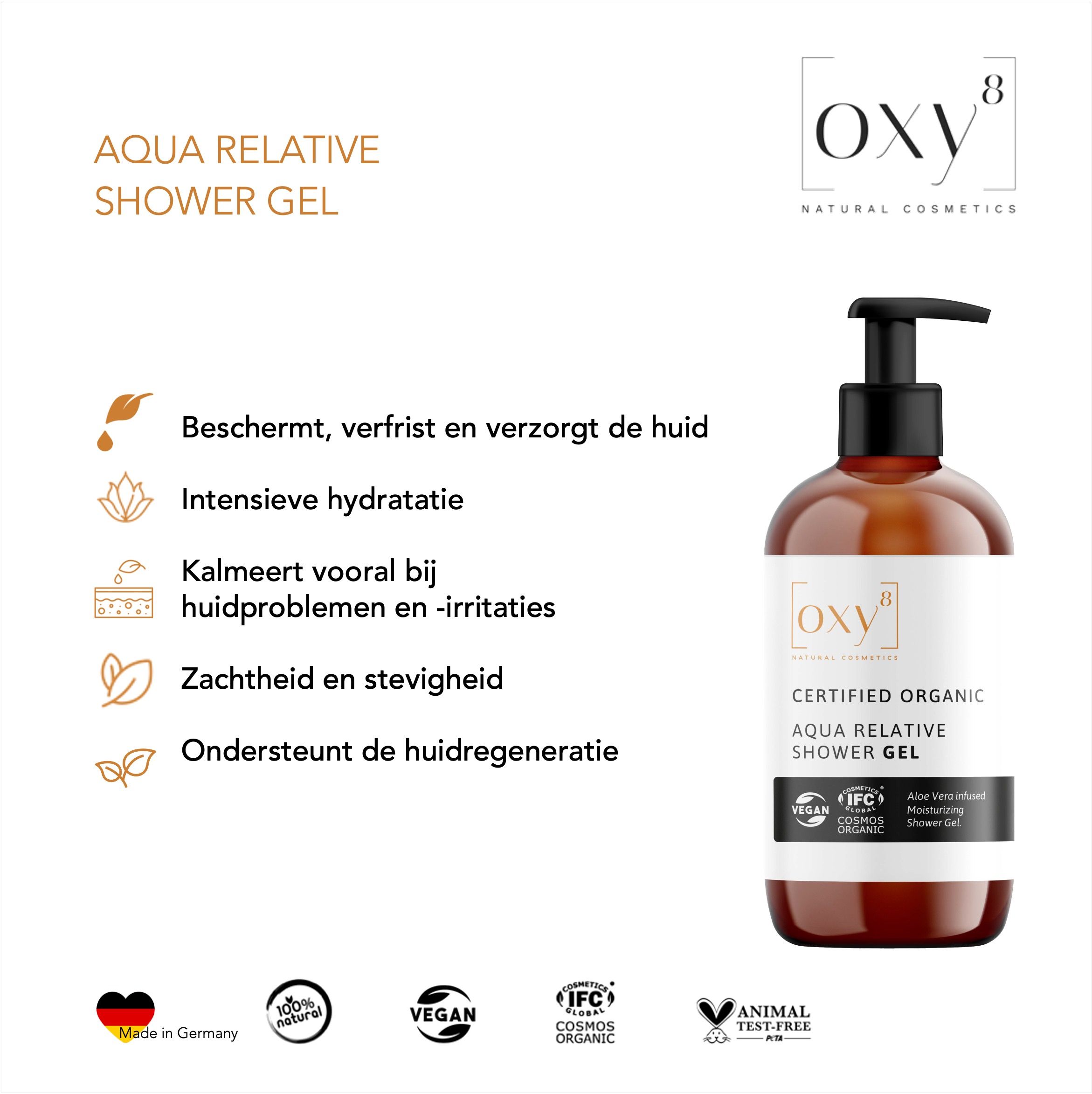 oxy8 Natural Cosmetics - Set AQUA RELATIVE SHOWER GEL & REPAIRING SILKY BODY LOTION