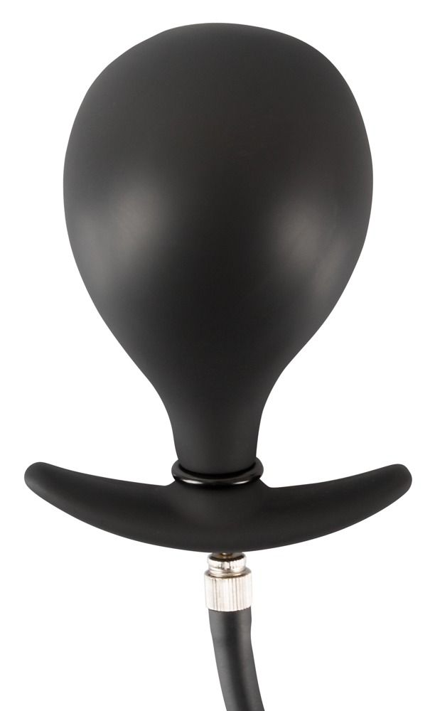 Opblaasbare plug met T-handvat en pomp, op witte achtergrond.