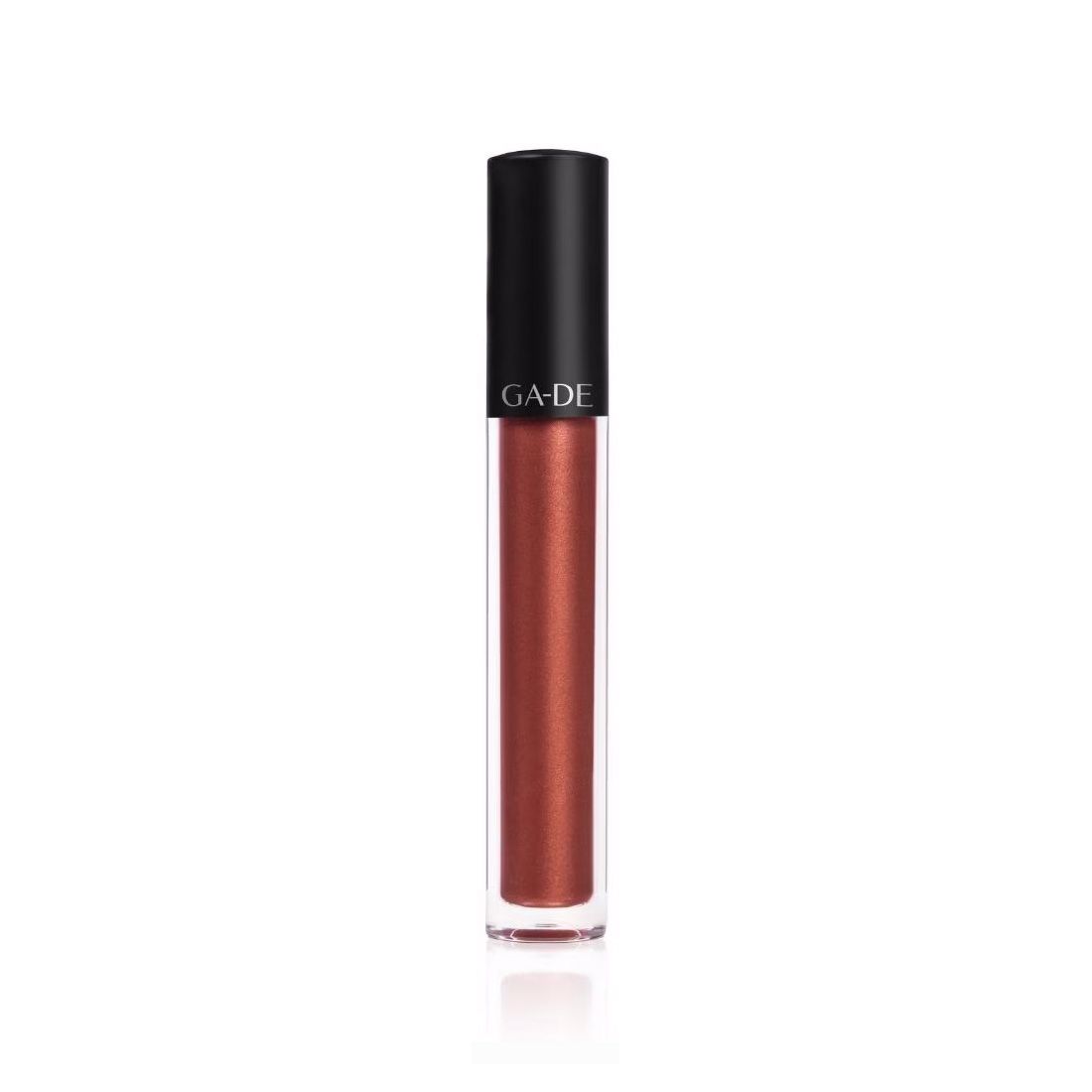 Ga-De Velveteen Matte Lipcolor. Flacon avec bouchon noir et lettrage. Contenu brun rouille.