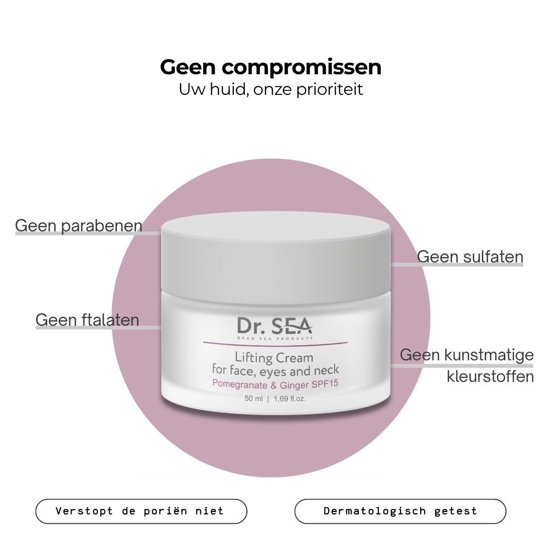 Voor- en na-afbeelding van een vrouw. De linkerhelft van het gezicht toont onzuiverheden, de rechterhelft een gladde huid.
