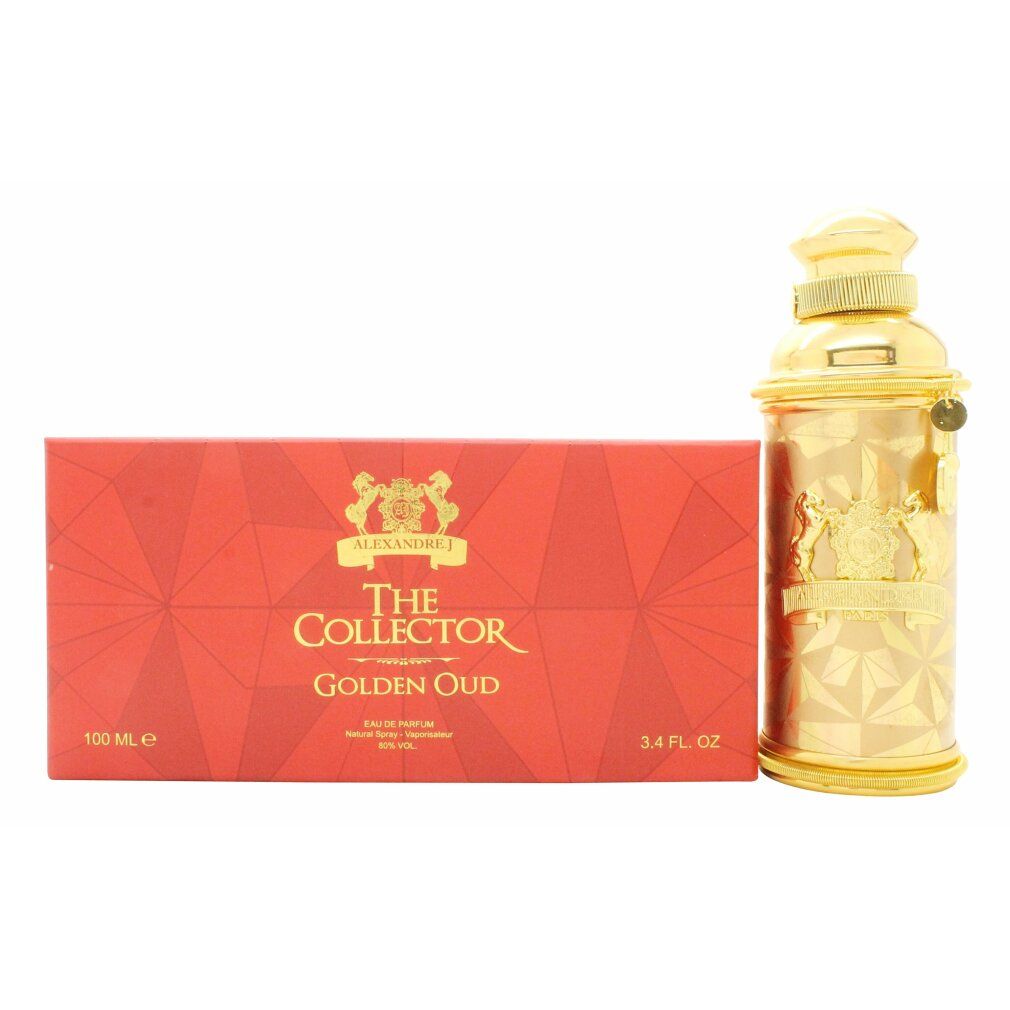 Vaporisateur Golden Oud Eau de Parfum avec boîte cadeau rouge.