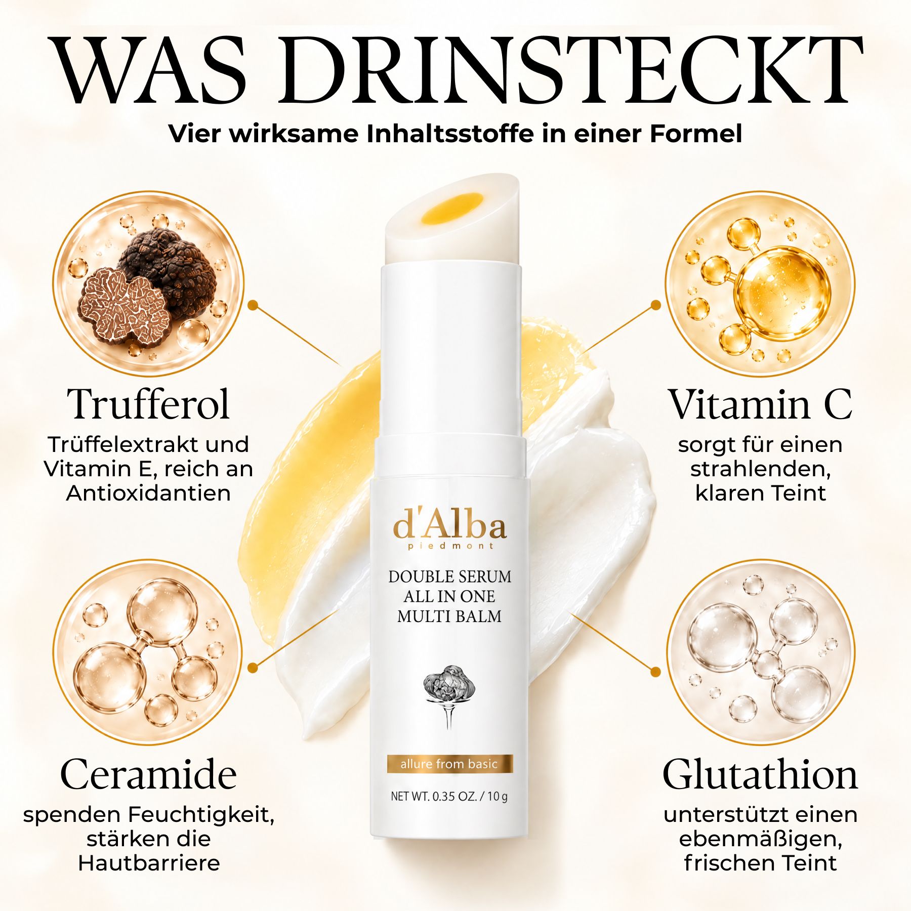 d'Alba Gezichtsbalsem Anti-rimpelserum Vitamine C Collageen Witte Truffel