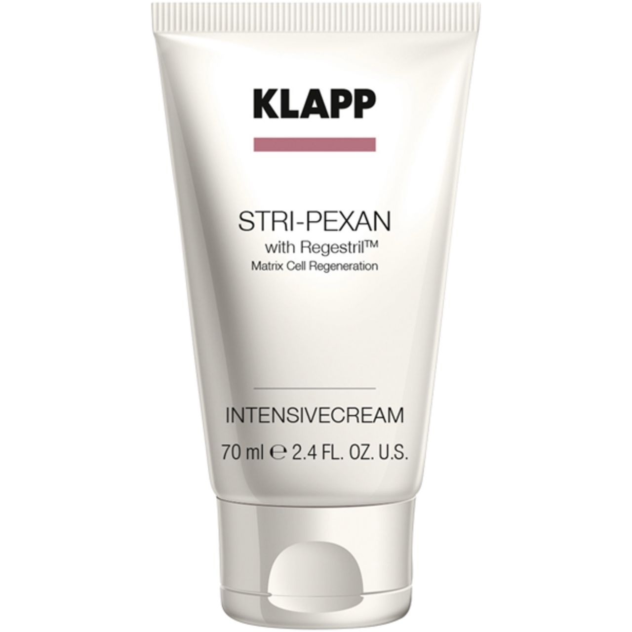 Witte tube met Klapp-logo en tekst Stri-Pexan Intensivecream. Volume-aanduiding 70 ml.