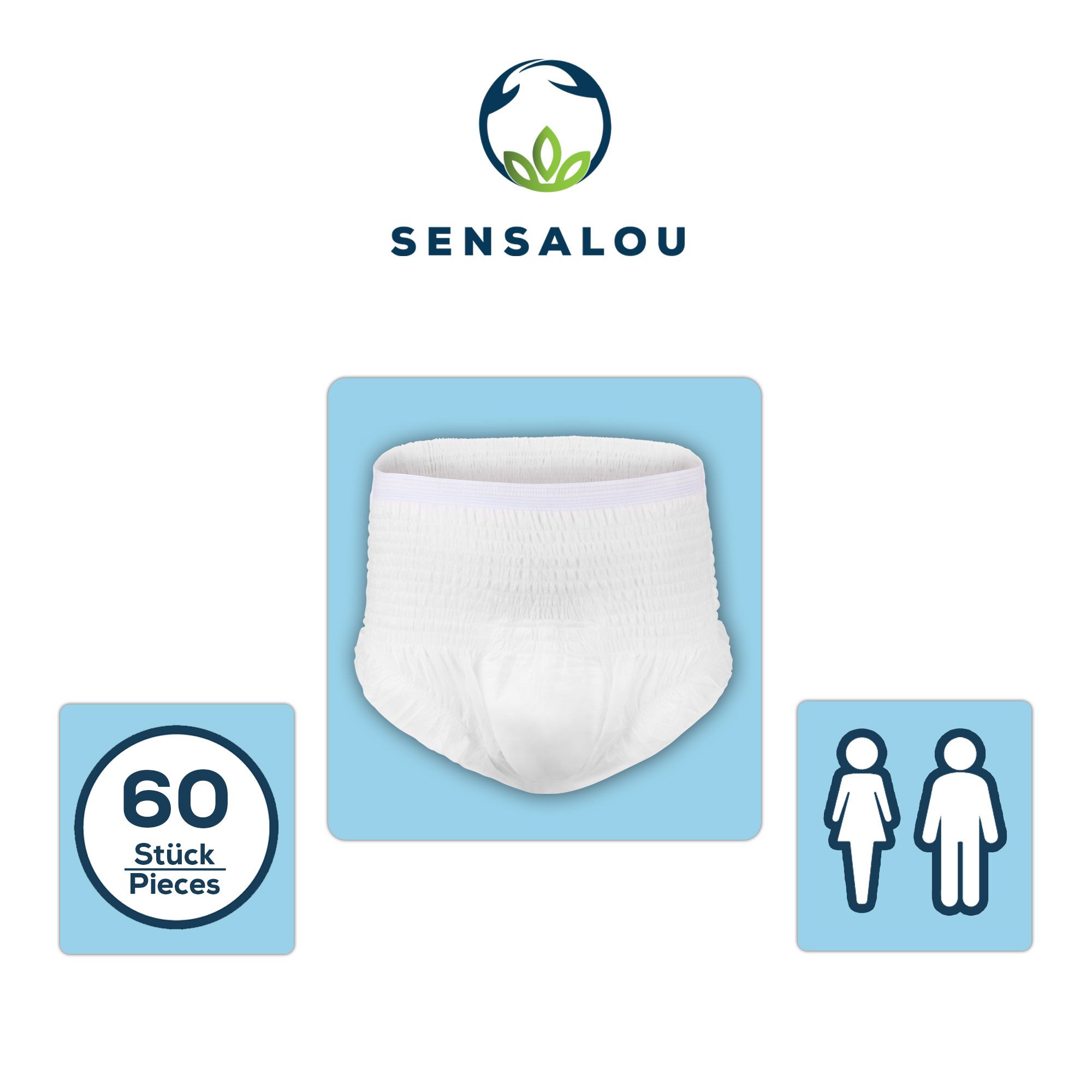 Sensalou Pantalon d'incontinence pour Adultes