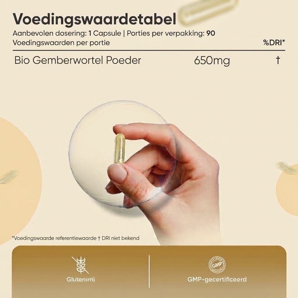 WeightWorld Certified Organic Ginger: 650mg per capsule, 90 capsules, 3 maanden voorraad.
