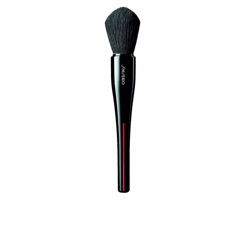 Pinceau noir avec tête en poils noirs et manche noir avec rayure rouge. Logo SHISEIDO sur le manche.