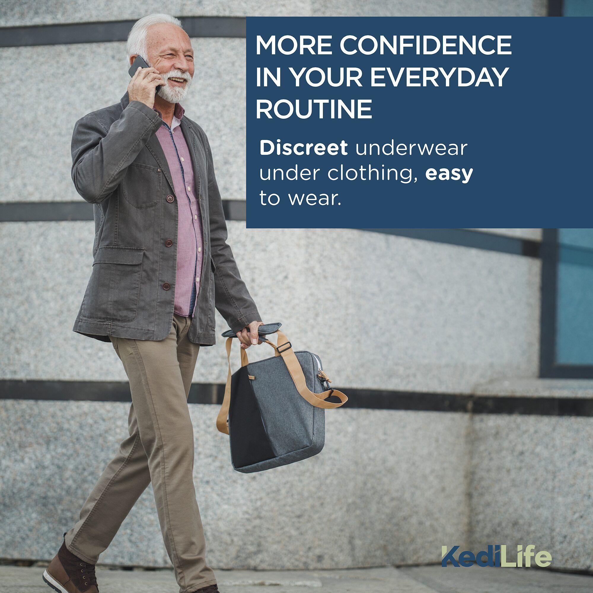 KediLife Incontinentiebroek voor heren, absorberende boxershort Zwart