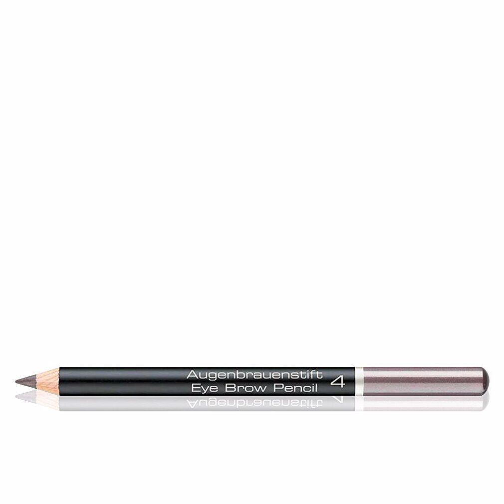 Wenkbrauwpotlood 4 Light Grey Brown. Zwart potlood met zilverkleurig uiteinde. Opschrift: Augenbrauenstift, Eye Brow Pencil, 4.
