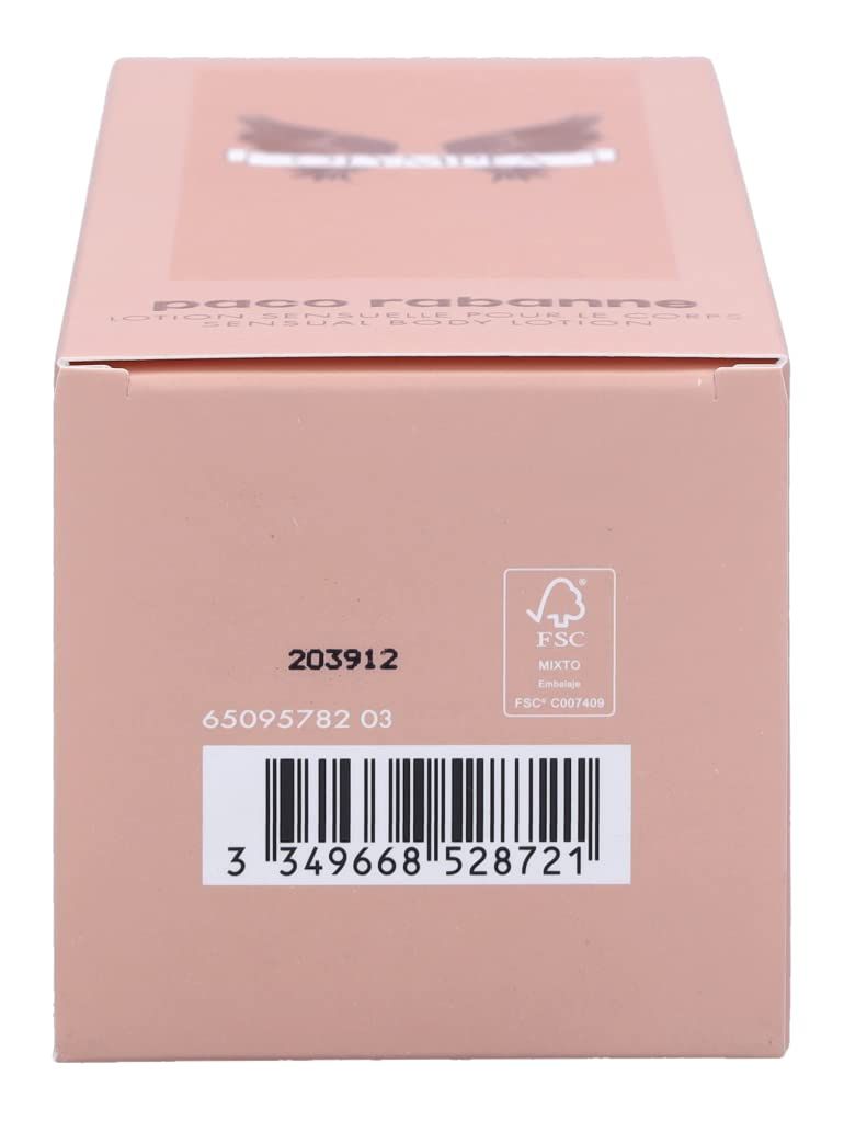 Dessus de la boîte rose. Texte : Code-barres, logo FSC, numéro de produit.