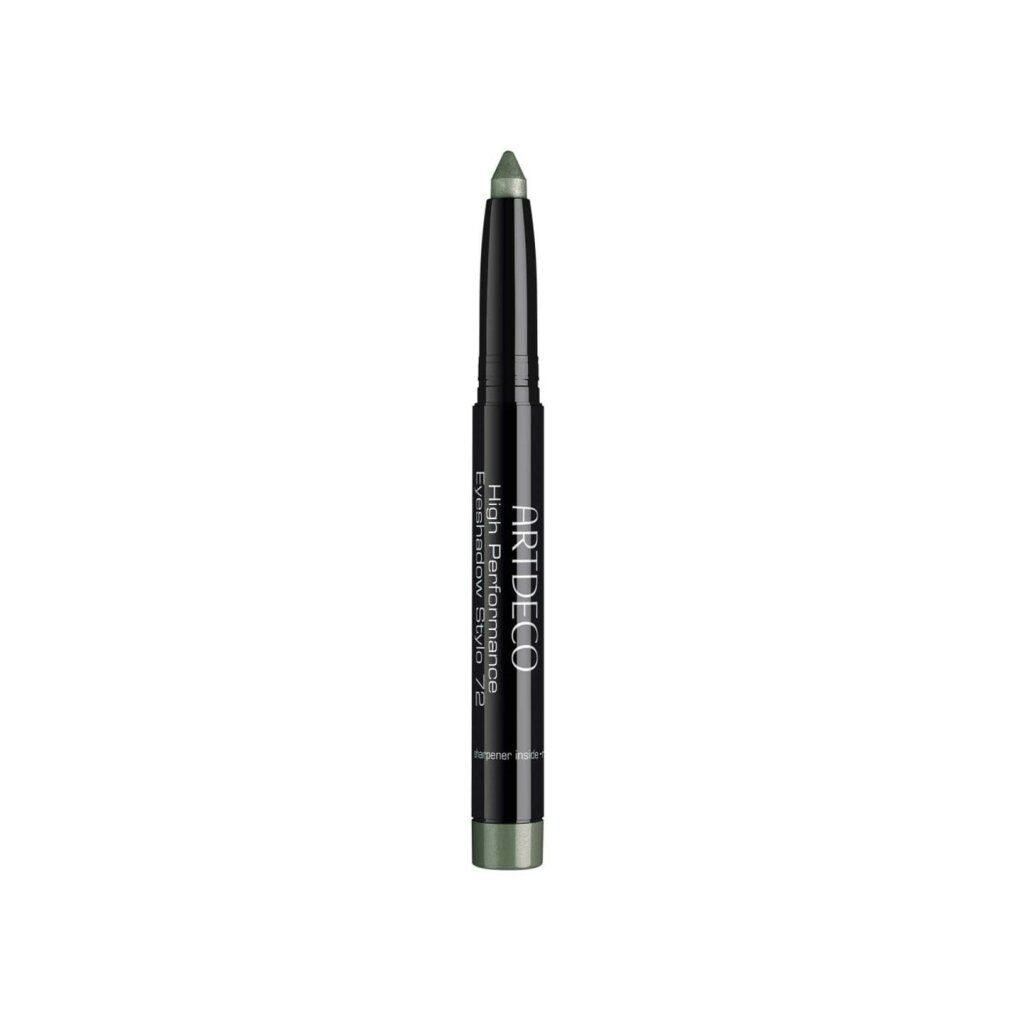 Artdeco High Performance Eyeshadow Stylo 72. Groene stift met zwarte behuizing. Productnaam en merk zichtbaar.