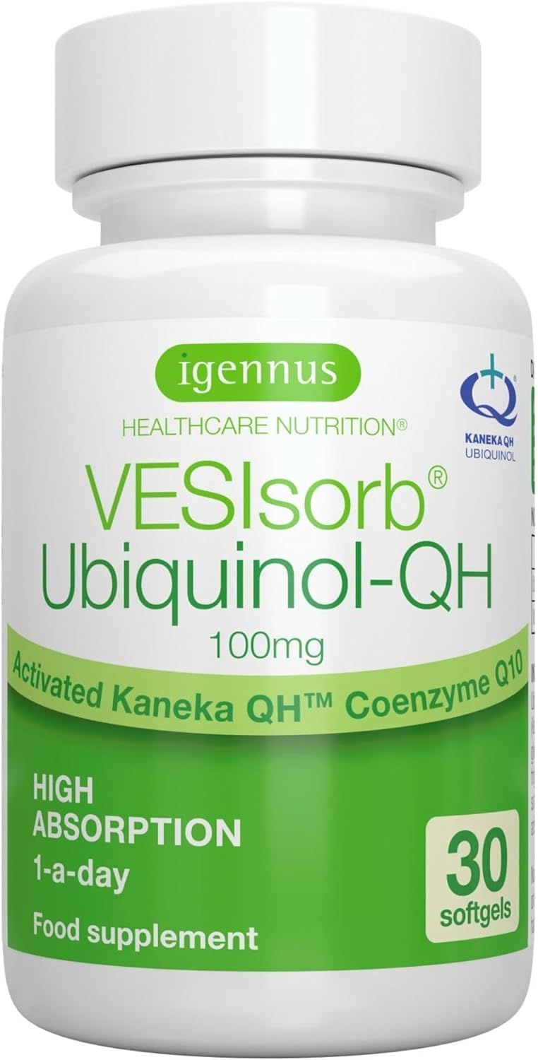 Flacon de 30 gélules Igennus Ubiquinol-QH 100mg.