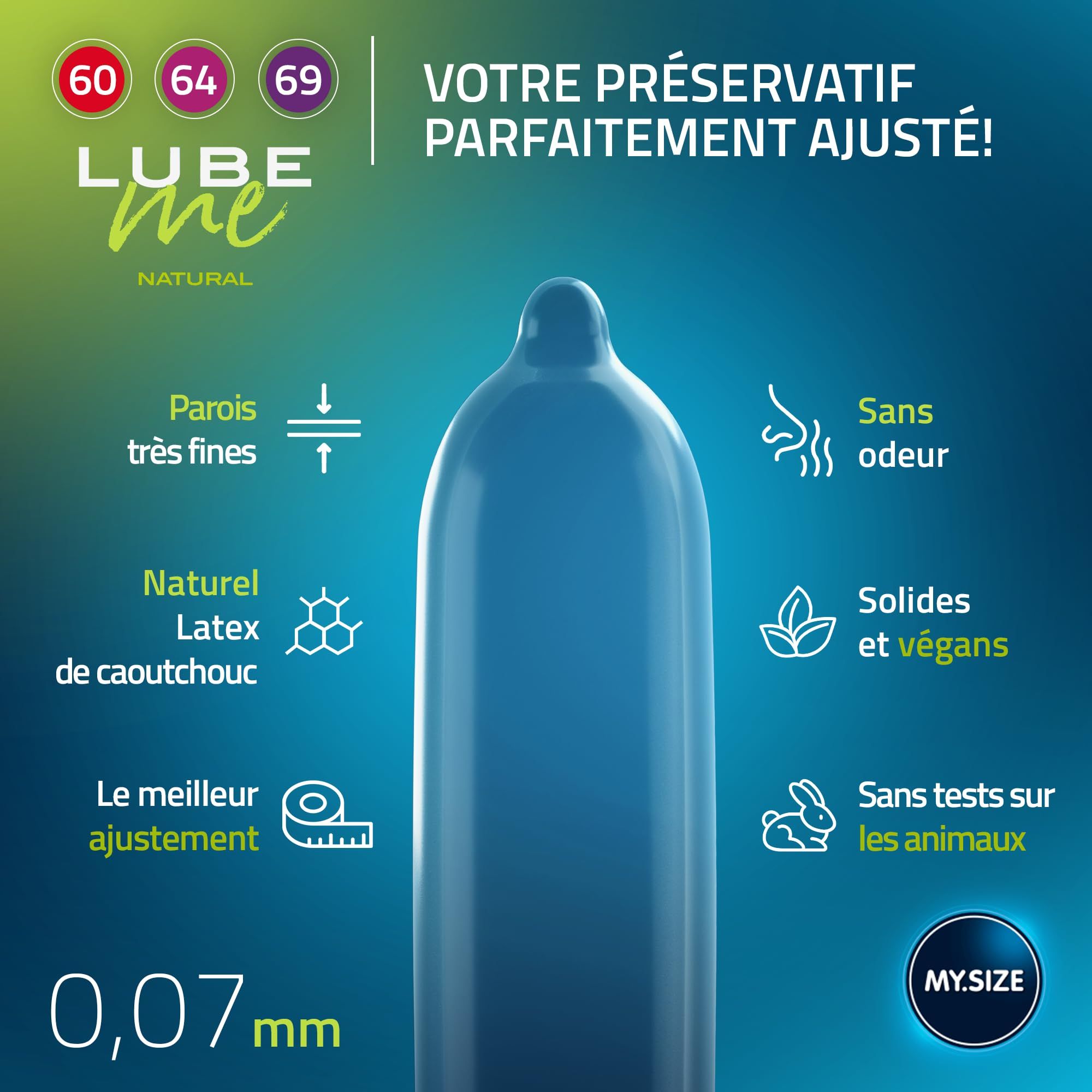 MY.SIZE Préservatifs + LUBE ME Natural Set
