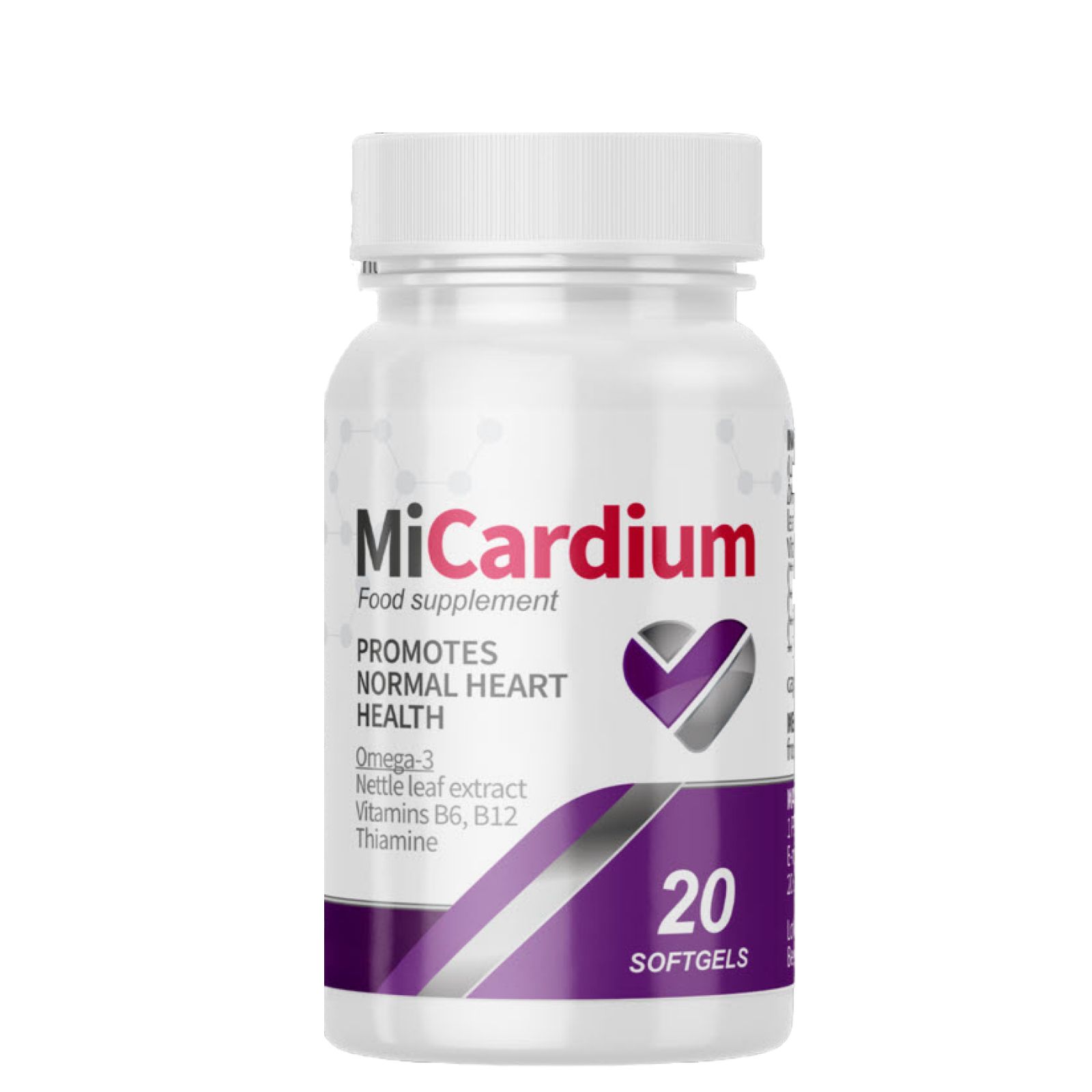 MiCardium met vitamines, levertraan, meidoornbladeren en brandnetel