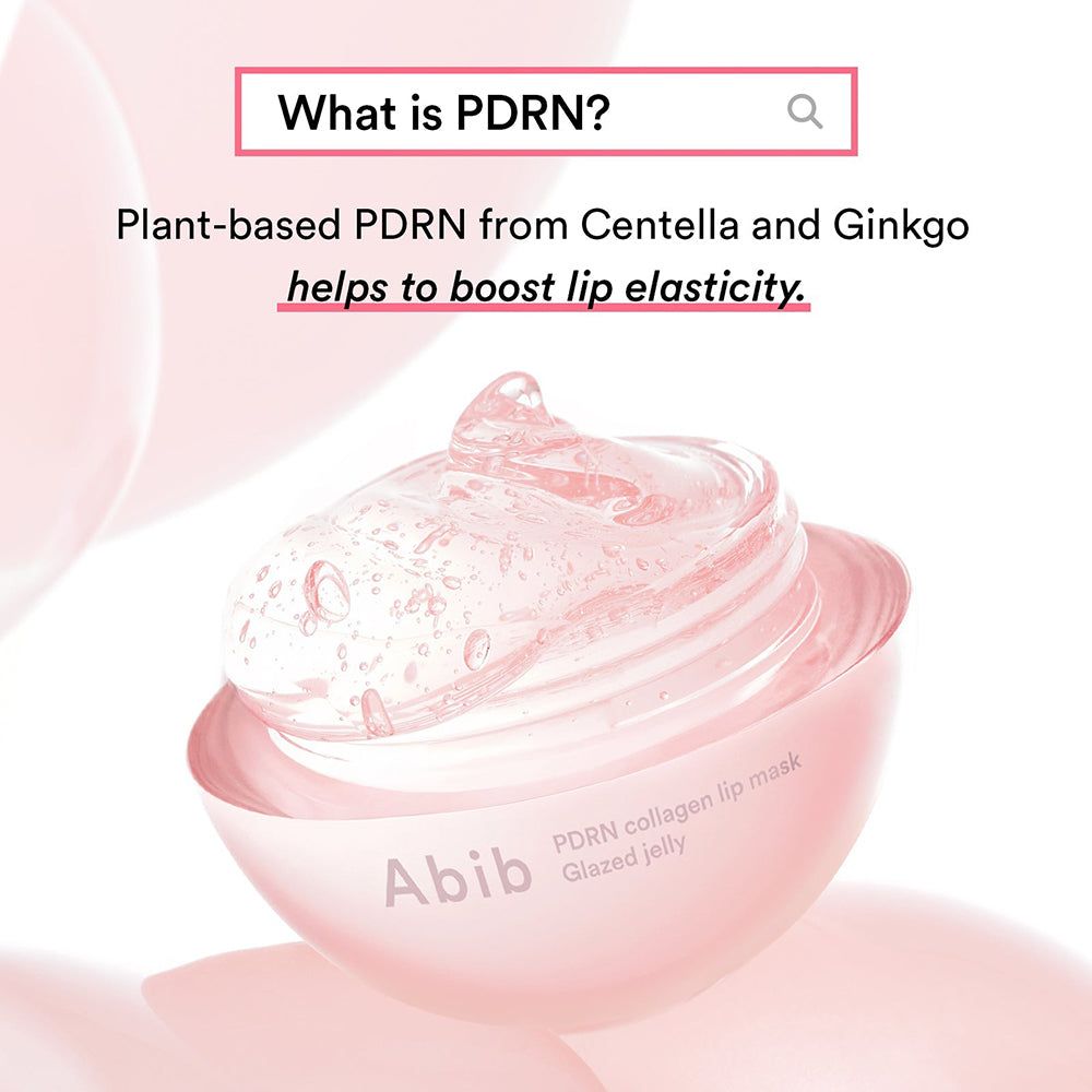 Abib PDRN Collagen Lip Mask Glazed Jelly avec une texture gelée dans le pot.