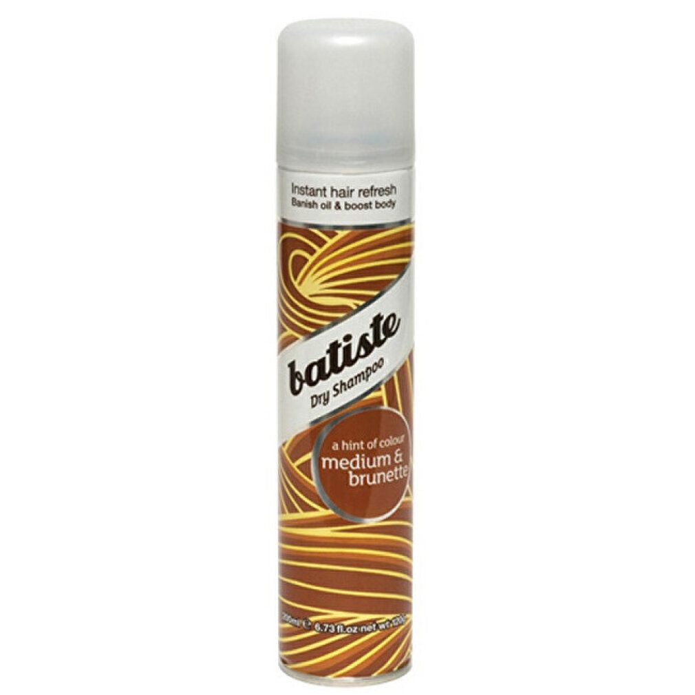 Batiste droogshampoo spray. Medium bruin & brunette. Bruine tinten. Tekst: Een vleugje kleur.