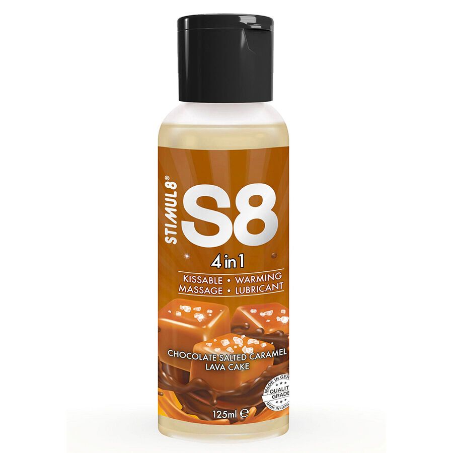 S8 glijmiddel 4in1 Chocolade Gezouten Karamel Lava Cake geur, 125ml fles.