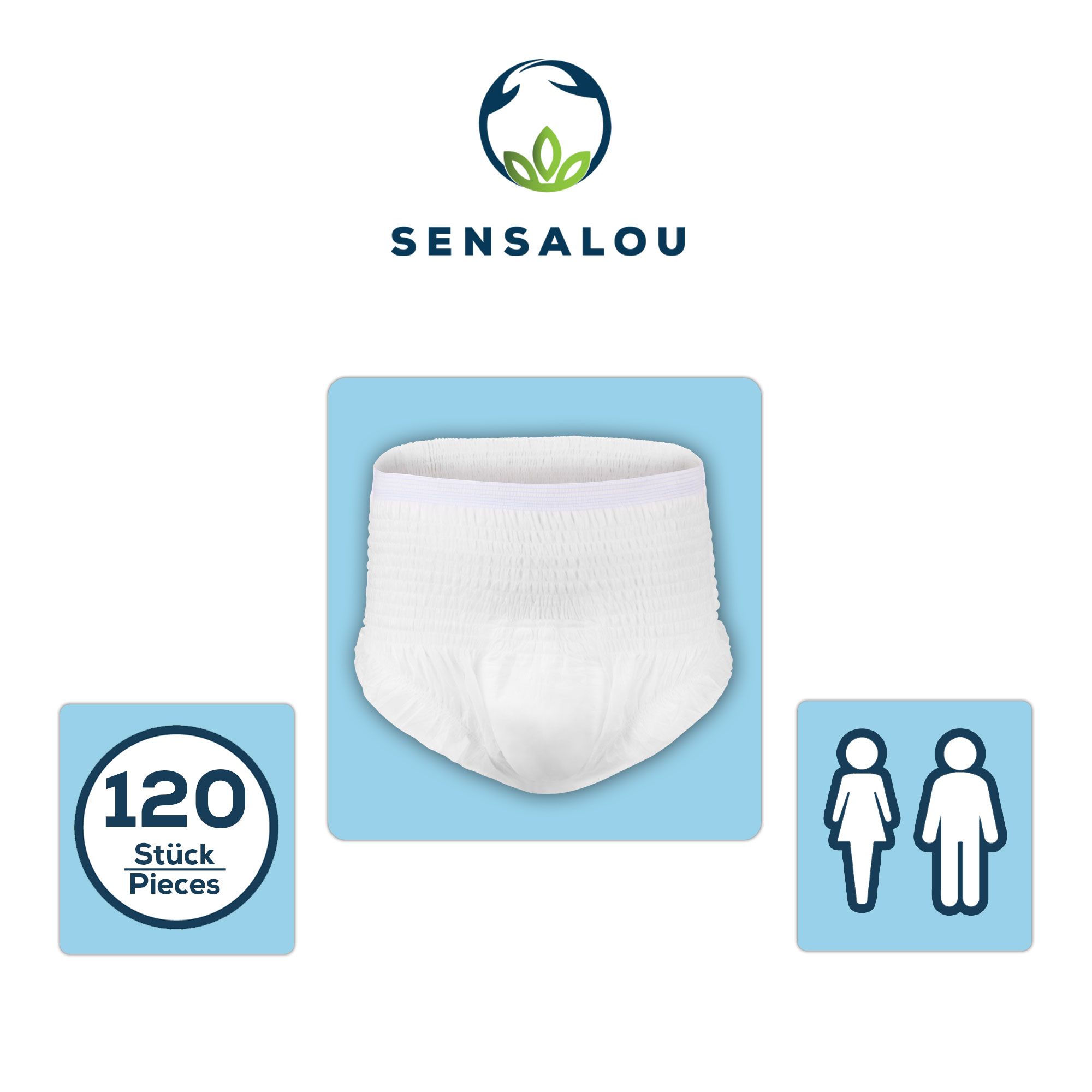 Sensalou Pantalon d'incontinence pour Adultes