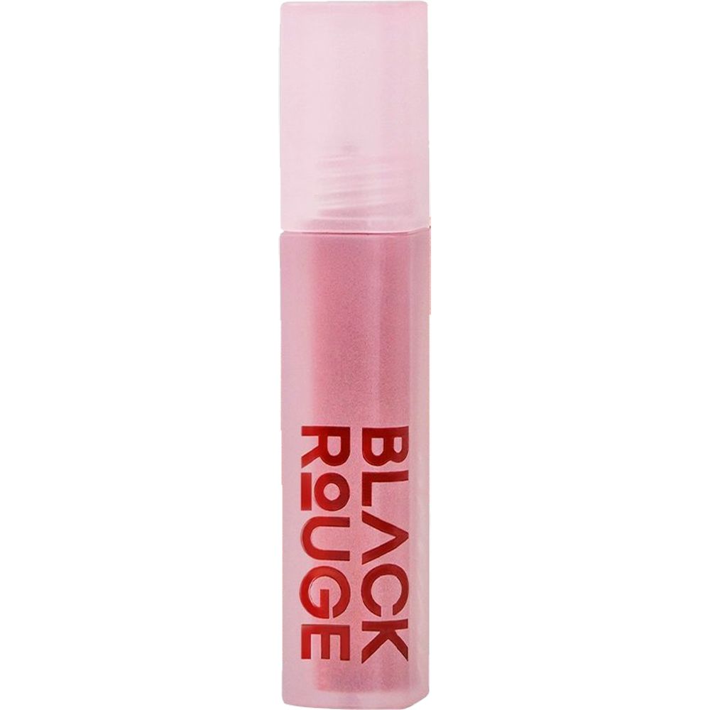 Un tube de gloss avec un liquide rose. BLACK ROUGE est écrit sur le tube.