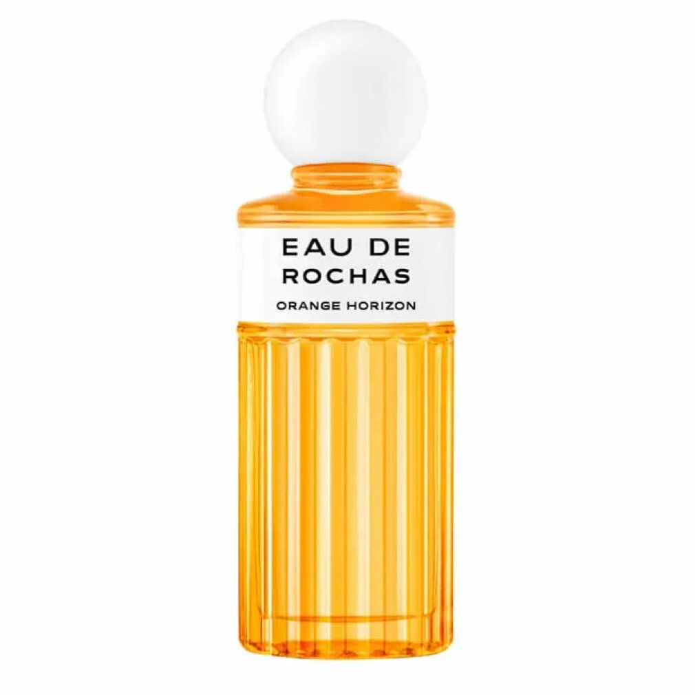 Eau de Rochas Orange Horizon Eau de Toilette fles met witte dop en geribbeld glas.