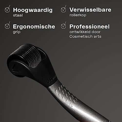 Microneedling roller. Hoogwaardig staal, verwisselbare roller, ergonomische grip, professioneel.