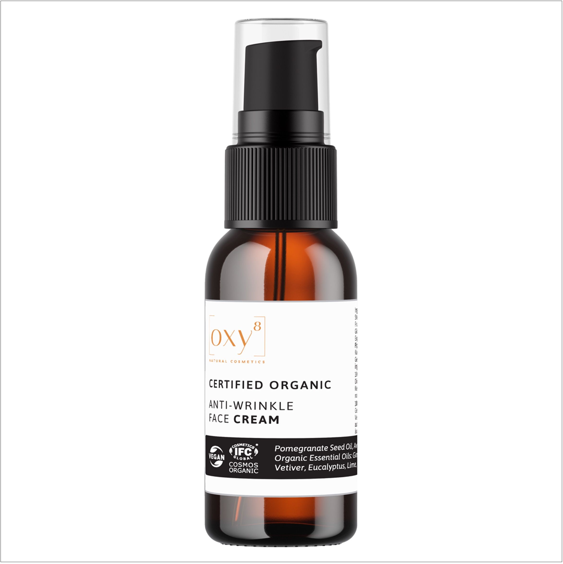 oxy8 Natural Cosmetics ANTI WRINKLE FACE CREAM – Crème tegen rimpels. Maakt diepe rimpels glad.