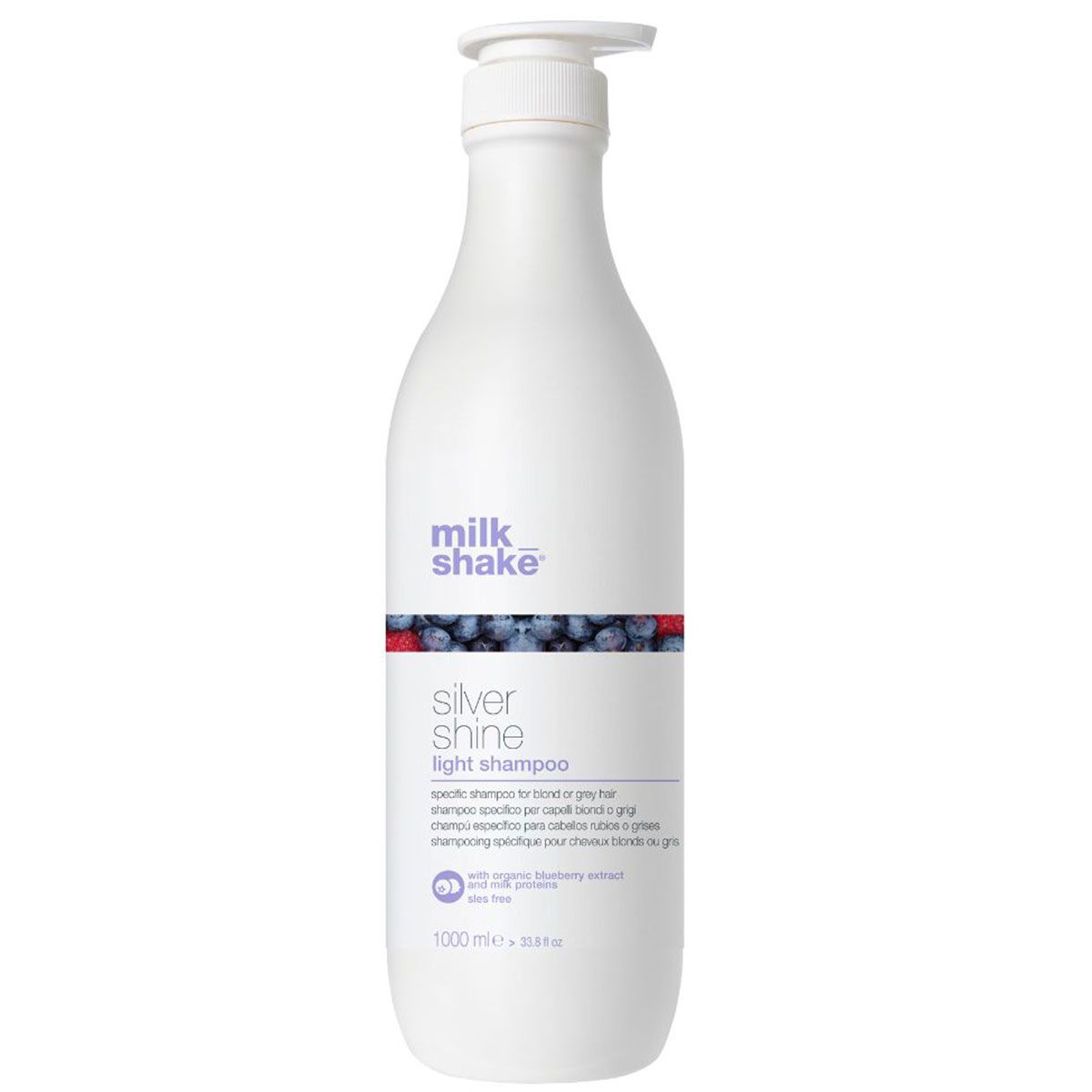 Shampoing Milkshake Silver Shine, flacon de 1000ml avec pompe.