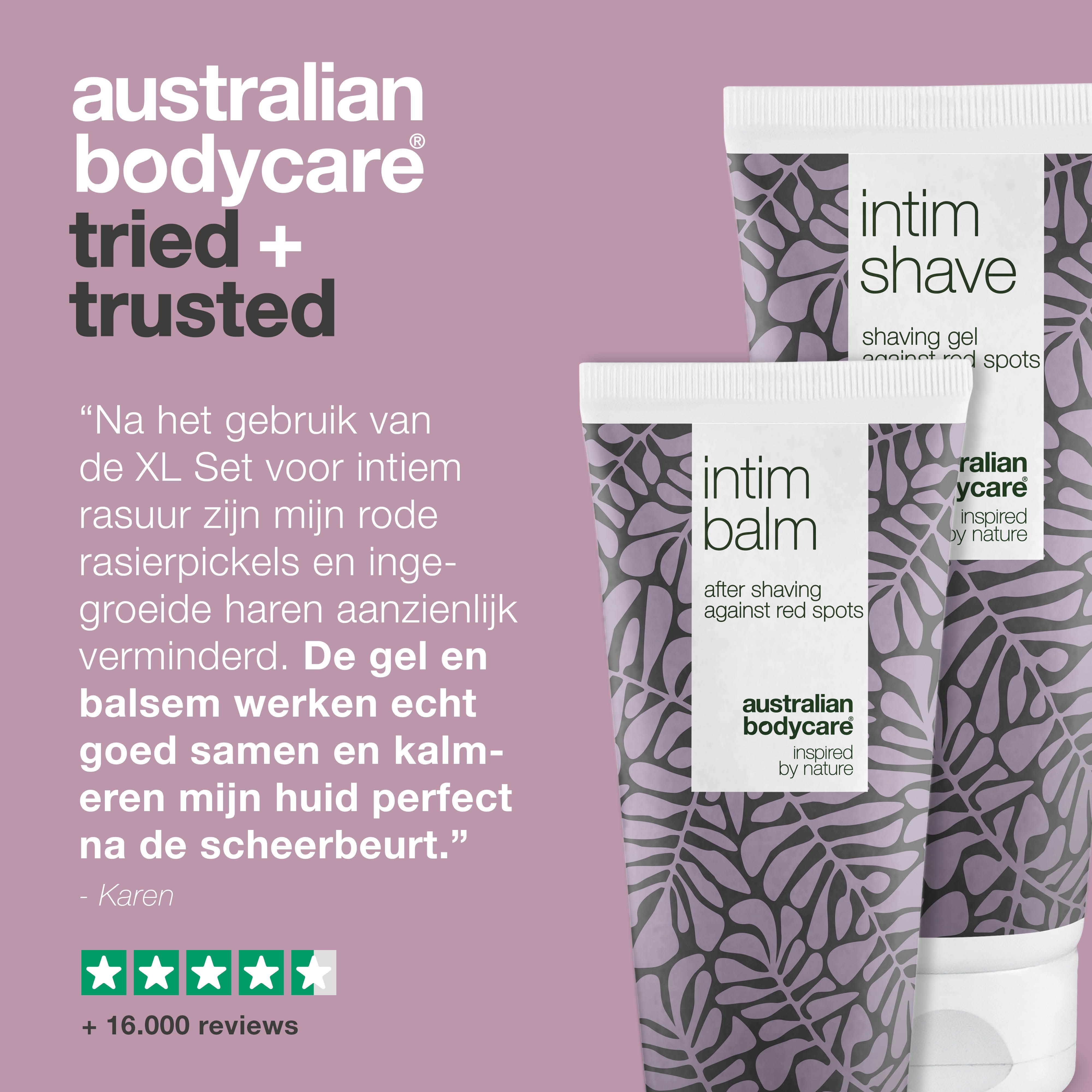 Australian Bodycare. Ervaringsverslag met Intim-Shave gel en intieme balsem.
