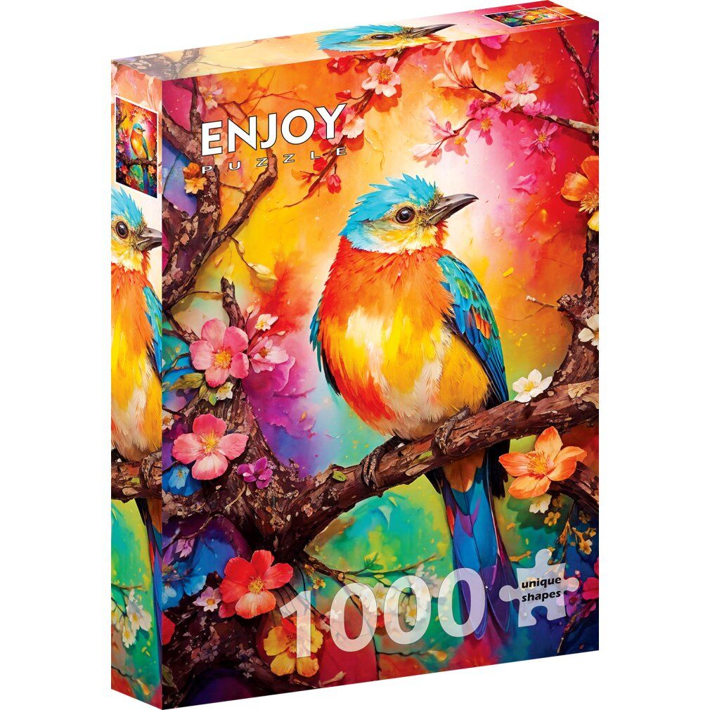 enjoy Puzzel kleurrijke vogel 1000 delen