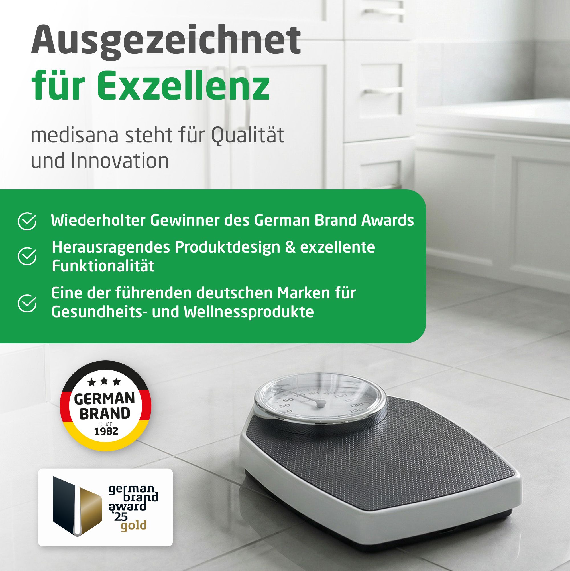 Balance personnelle analogique avec sceau German Brand Award 2022.